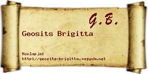 Geosits Brigitta névjegykártya